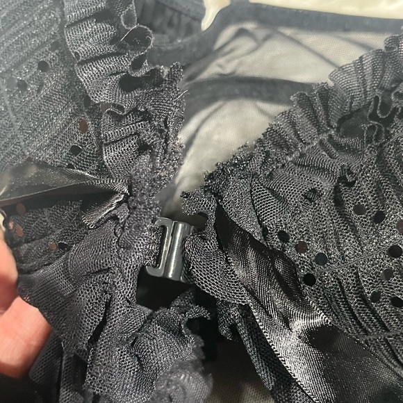 VTG Victoria’s Secret Sexy Little Things Ruffled Babydoll Top Bustier 36C Sequin - Picture 9 of 15
